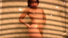 small breasted stepsister (21) spied in shower