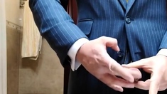 Big-Cock Daddy Strokes in Suit