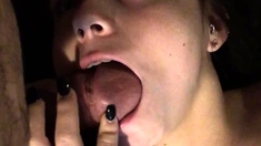 Real blonde amateur giving a POV blowjob