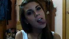 Hot Girl with Amazing Tongue Talent