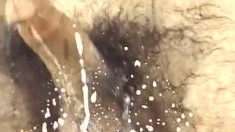 Hairy male lovers enjoy some dirty cocksucking under the shower